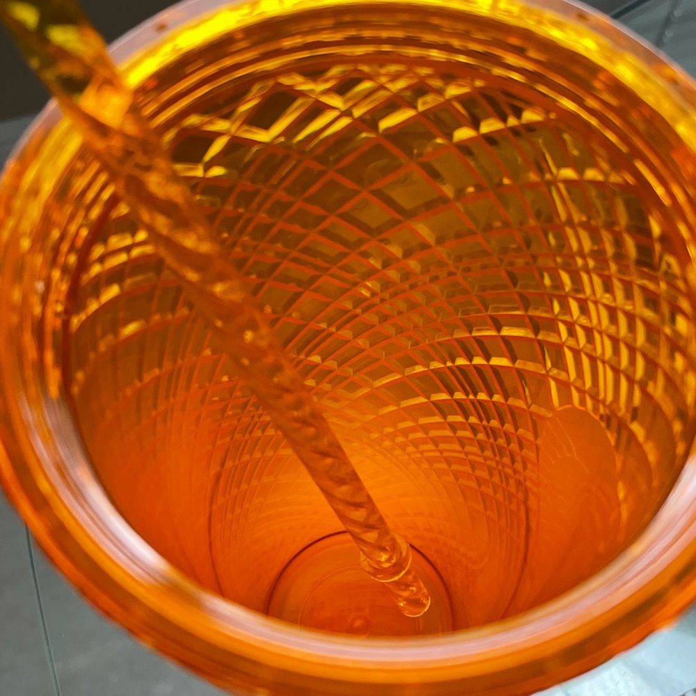 Starbucks Mango Pineapple Jeweled Matte Ombré Gradient Grid Cold Cup Tumbler - Picture 11 of 12